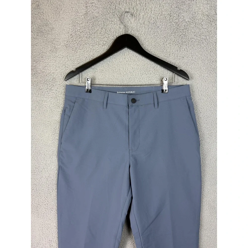 Banana Republic Pants Mens 34x34 Gray Slim Fit Polyester Chino Casual Office Men